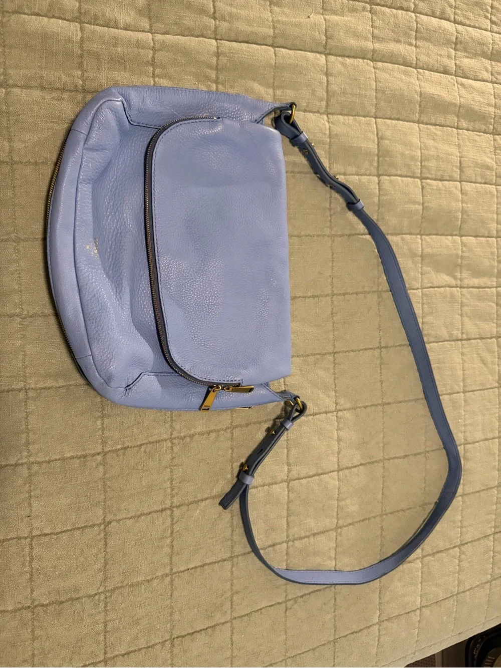 Fossil Light Blue Leather Crossbody